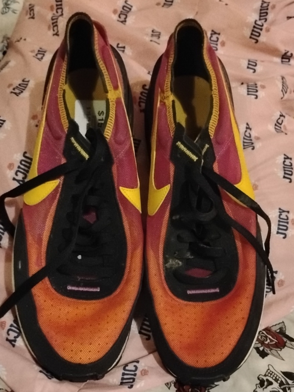 Nike Orange and Yellow Gradient Lace-Up Sneakers